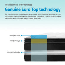 Load image into Gallery viewer, Giselle Bedding Donegal Euro Top Cool Gel Pocket Spring Mattress 34cm Thick Queen