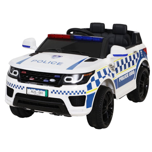 Police Inspired Electric Ride On Car - White